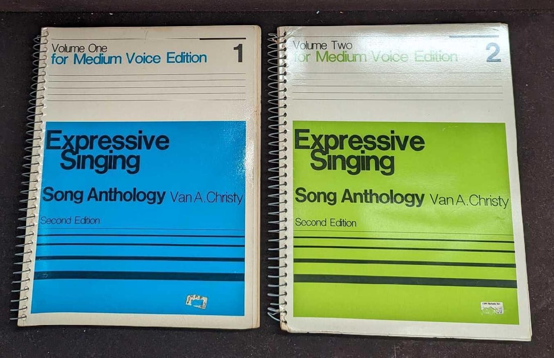 Volume 1 & 2 Expressive Singing Song Anthology Books: Volume 1 & 2 Expressive Singing Song Anthology Books. This lot includes: (1) Volume One - For Medium Voice Edition - Expressive Singing Song Anthology By Van A. Christy. Second Edition. This was
