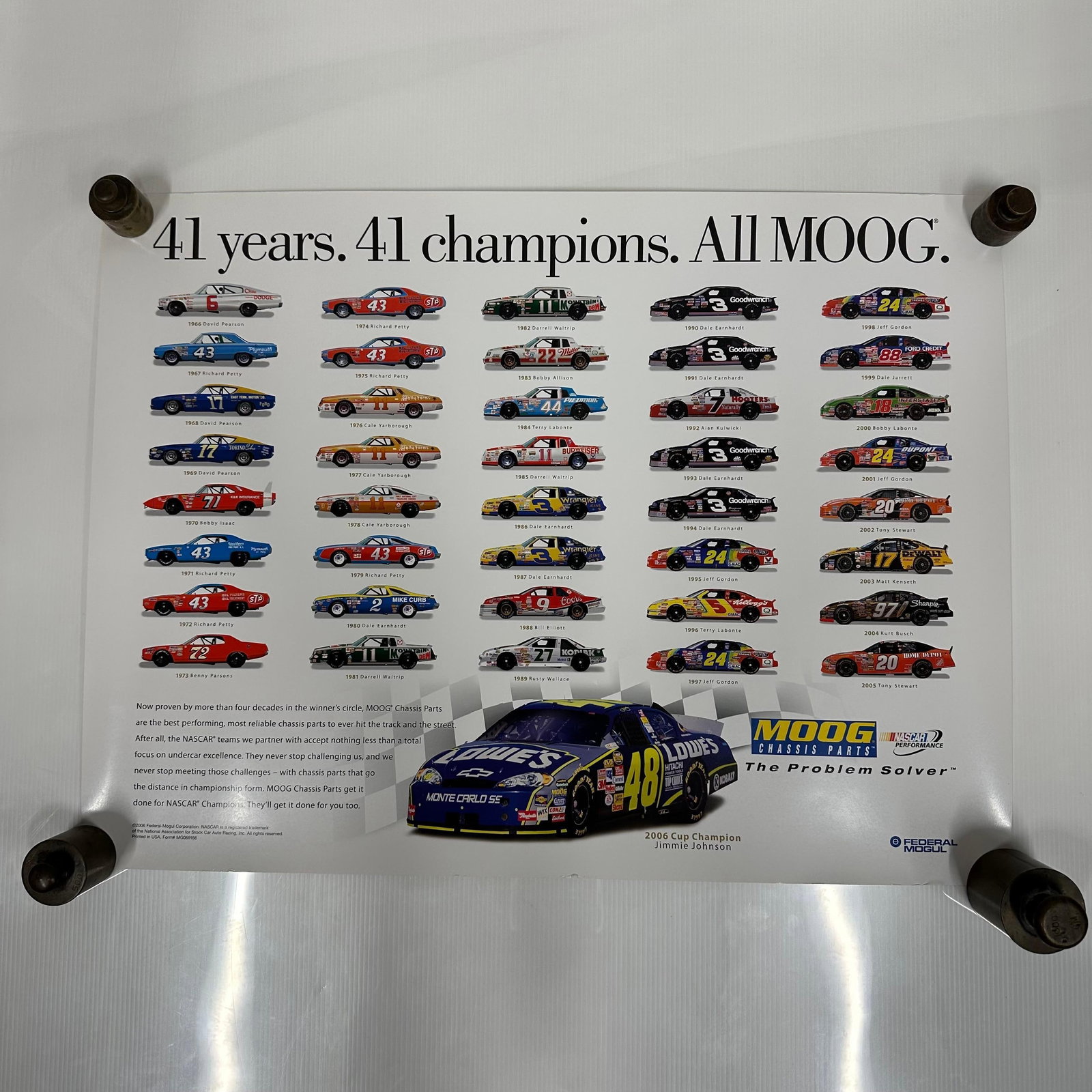 NASCAR MOOG 41 Years 41 Champions Racing Poster 1966-2006 (1 of 6)