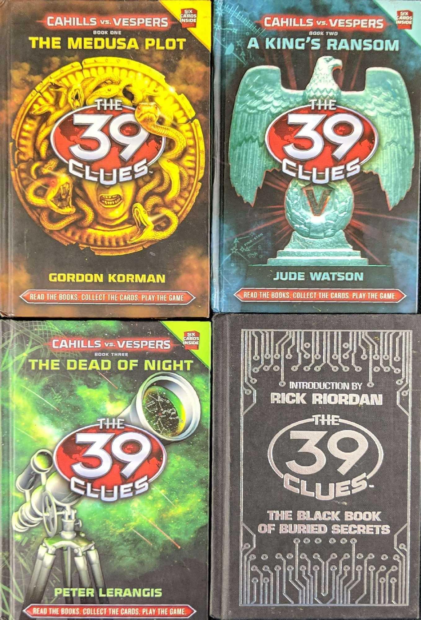 The 39 Clues Cahills Vs Vespers 4 Hardcover Books: Please note, none of the books come with their cards for the online game. This lot includes: (1) Cahills vs. Vespers: The Medusa Plot by Gordon Korman. Published by Scholastic in 2011. (1) C