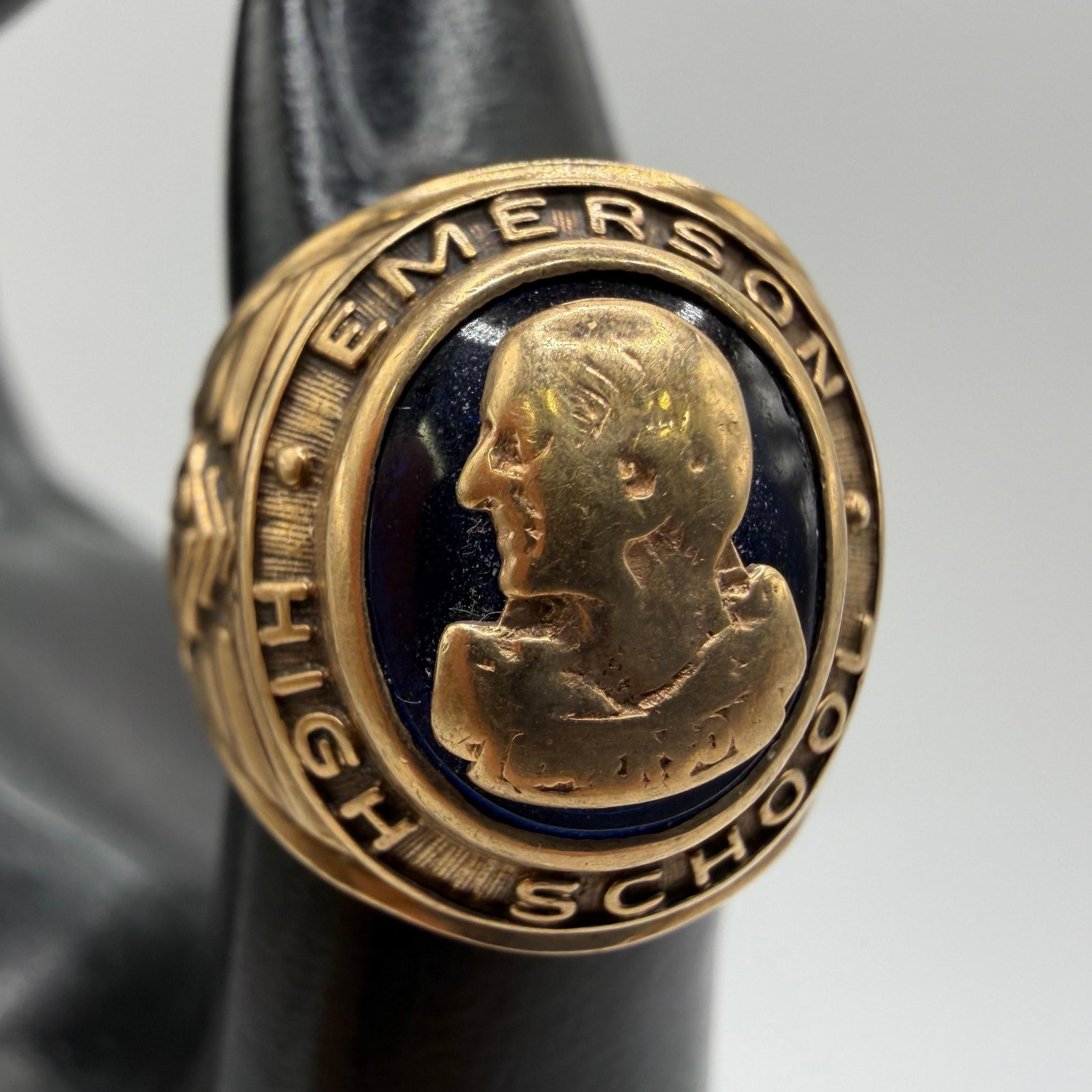 Emerson High School 10K NRDCO Gold Ring 1950s: This item is in good pre-owned condition, previously used/displayed, with noticeable light wear and surface scratches. Please reference all photos for full details. This piece of jewelry has been care