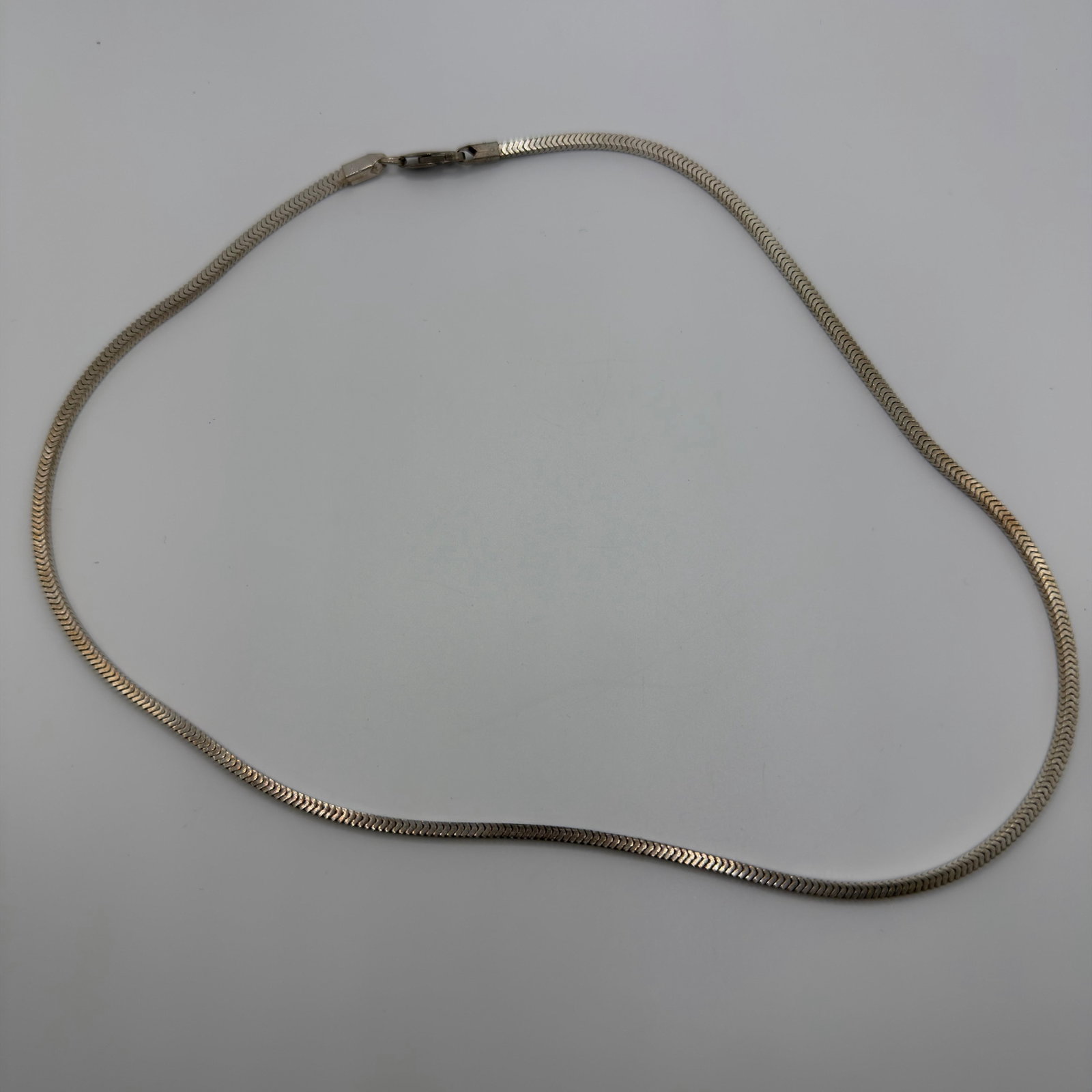 925 Sterling Herringbone Snake Style Chain Necklace (1 of 6)