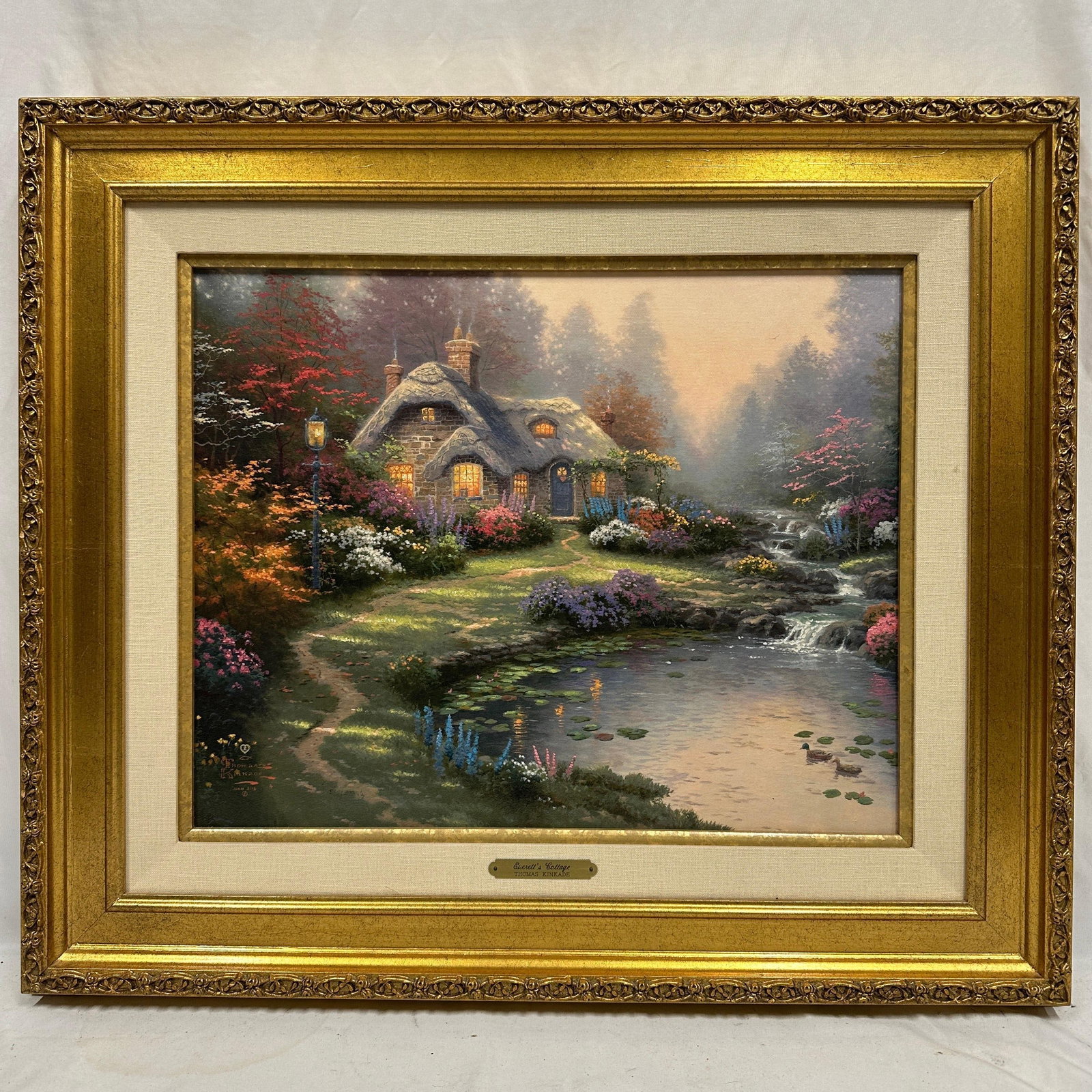 Thomas Kinkade Everetts Cottage Limited Edition Hand Highlighted Lithograph (1 of 13)