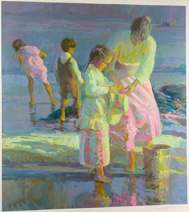 Don Hatfield Signed Print "Playing at the Beach" - 2