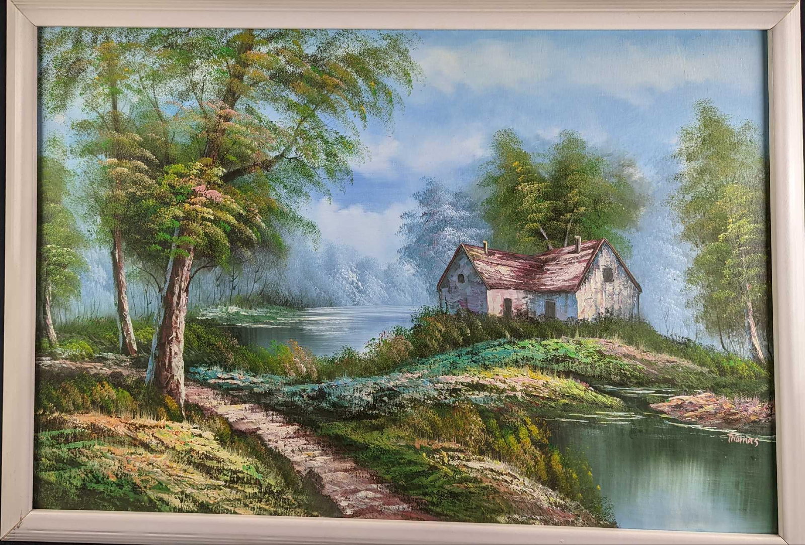 JB Framed Original Oil On Panel Mountain Landscape (1 of 6)
