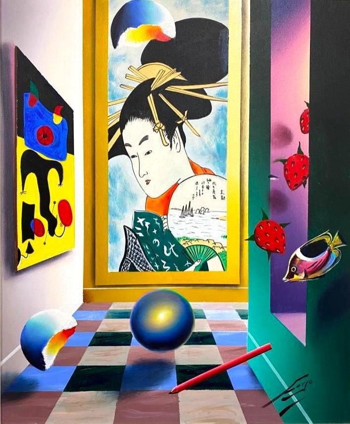 Ferjo Untitled Original Oil on Canvas: Ferjo Untitled Original Oil on Canvas This original untitled artwork by the well-known Brazil-born artist Ferjo was originally purchased in 2002 from the Wentworth Gallery and has been 