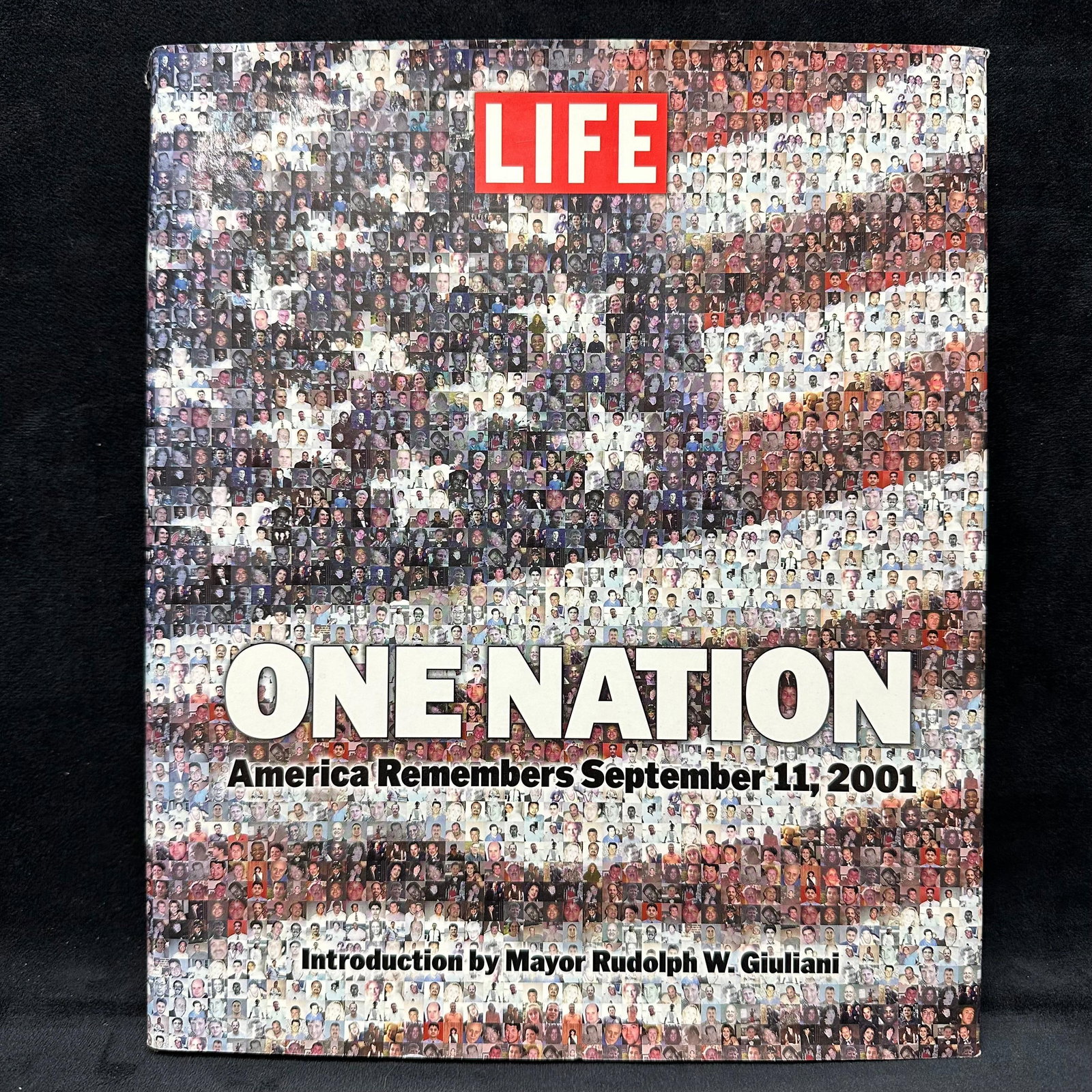 Life One Nation America Remembers September 11th 2001 Hardcover Table Book: The condition shows general handling wear, scuffing, and surface marks to the cover, consistent with age. Includes dust jacket. The book is showing light bending, creasing, and reading wear. This