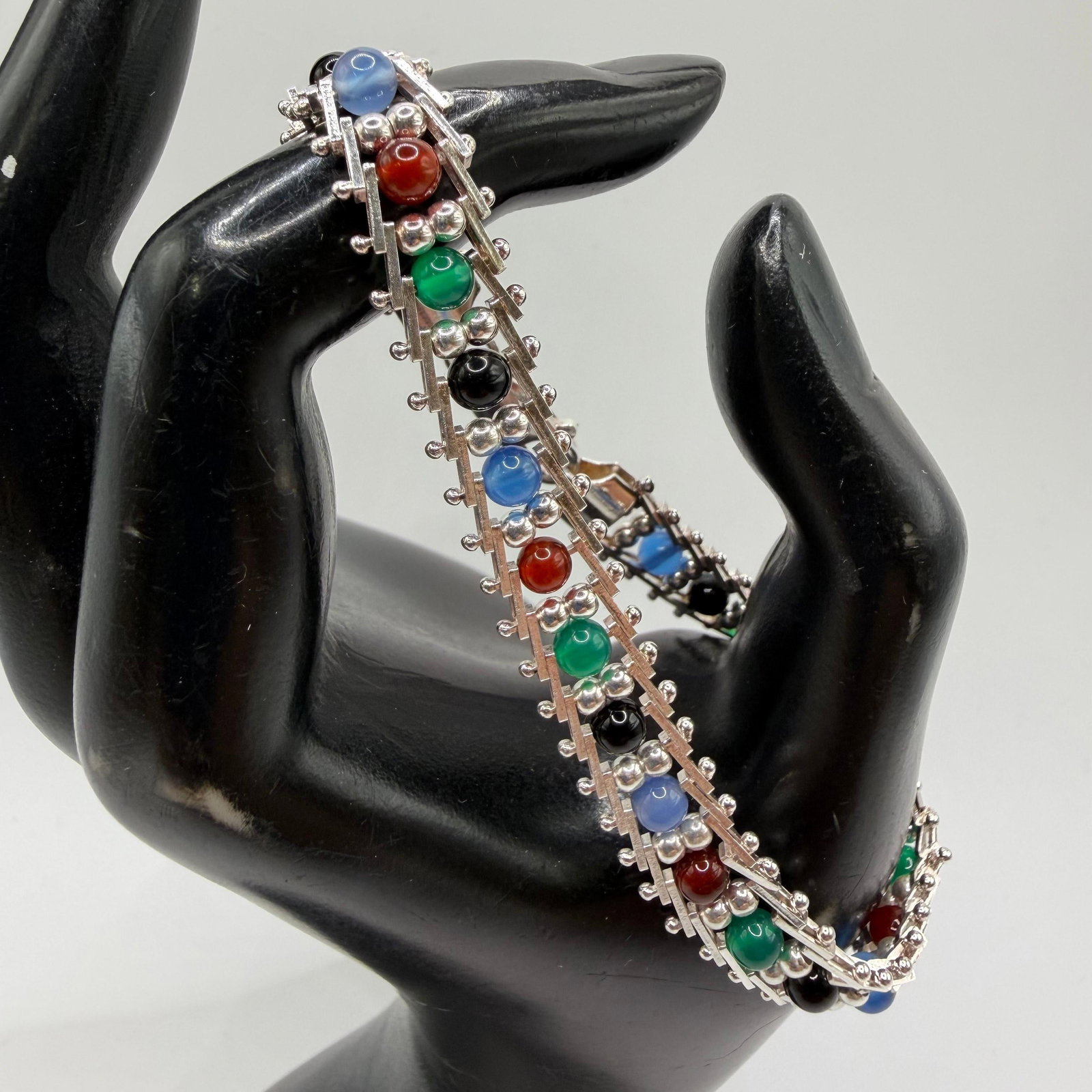 Milor Italy 925 Sterling Silver Riccio Rolling Colorful Bead Bracelet: This item is in good pre-owned, previously used/displayed condition with noticeable light wear and surface scratches. Please reference all photos for full details. This piece of jewelry has been