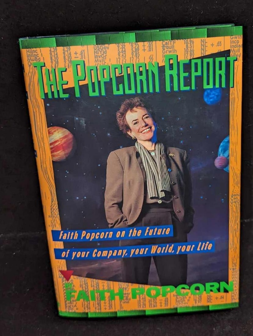 Signed Faith Popcorn The Popcorn Report Hardcover: Signed Faith Popcorn The Popcorn Report Hardcover. This was published by Doubleday in 1991. First Edition. This hardcover book is approx 6 1/2" x3/4" x 9 1/2" and it weighs 1.11lb. The dus