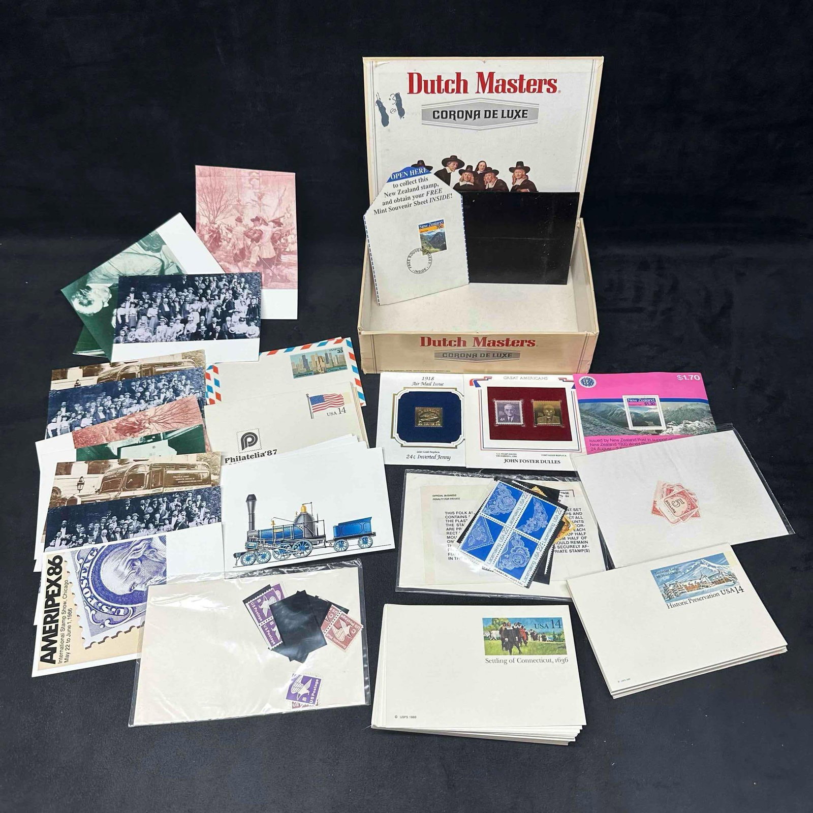 Stamps Collection 22KT Gold Replica Stamp Set Post Cards (1 of 10)