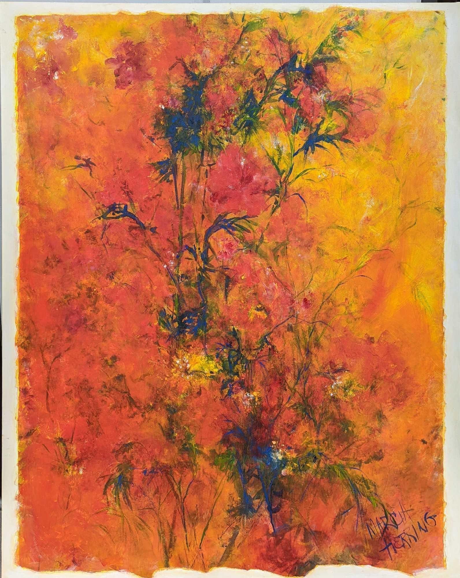 Original Marcia Herring Acrylic On Canvas: Original acrylic on canvas. Is approx 48" x 2 1/2" x 60 1/2" and it weighs 18lbs. The original is in a good, used condition with some wear on the paint, some paint loss. Please see the ima