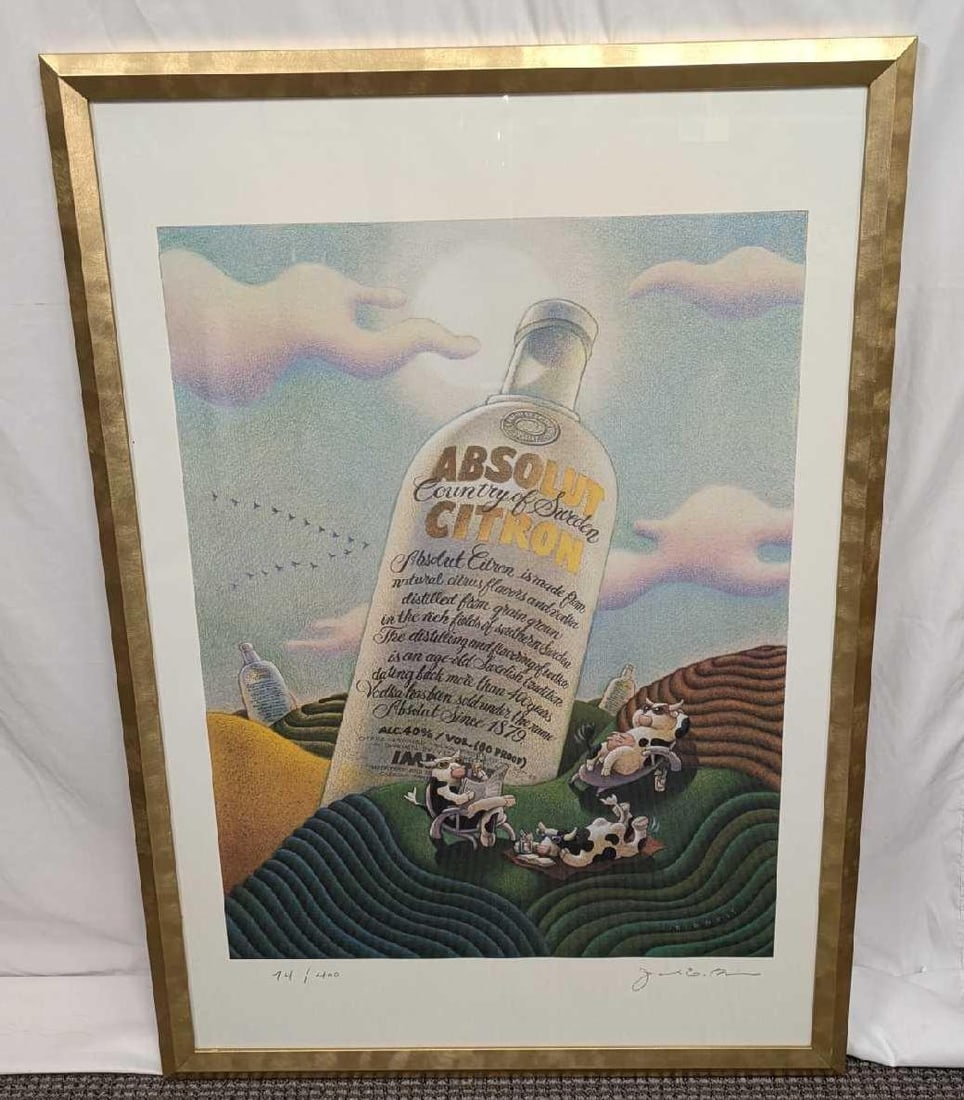 S&N Absolut Vodka Nebraska Jack E. Davis Print (1 of 7)