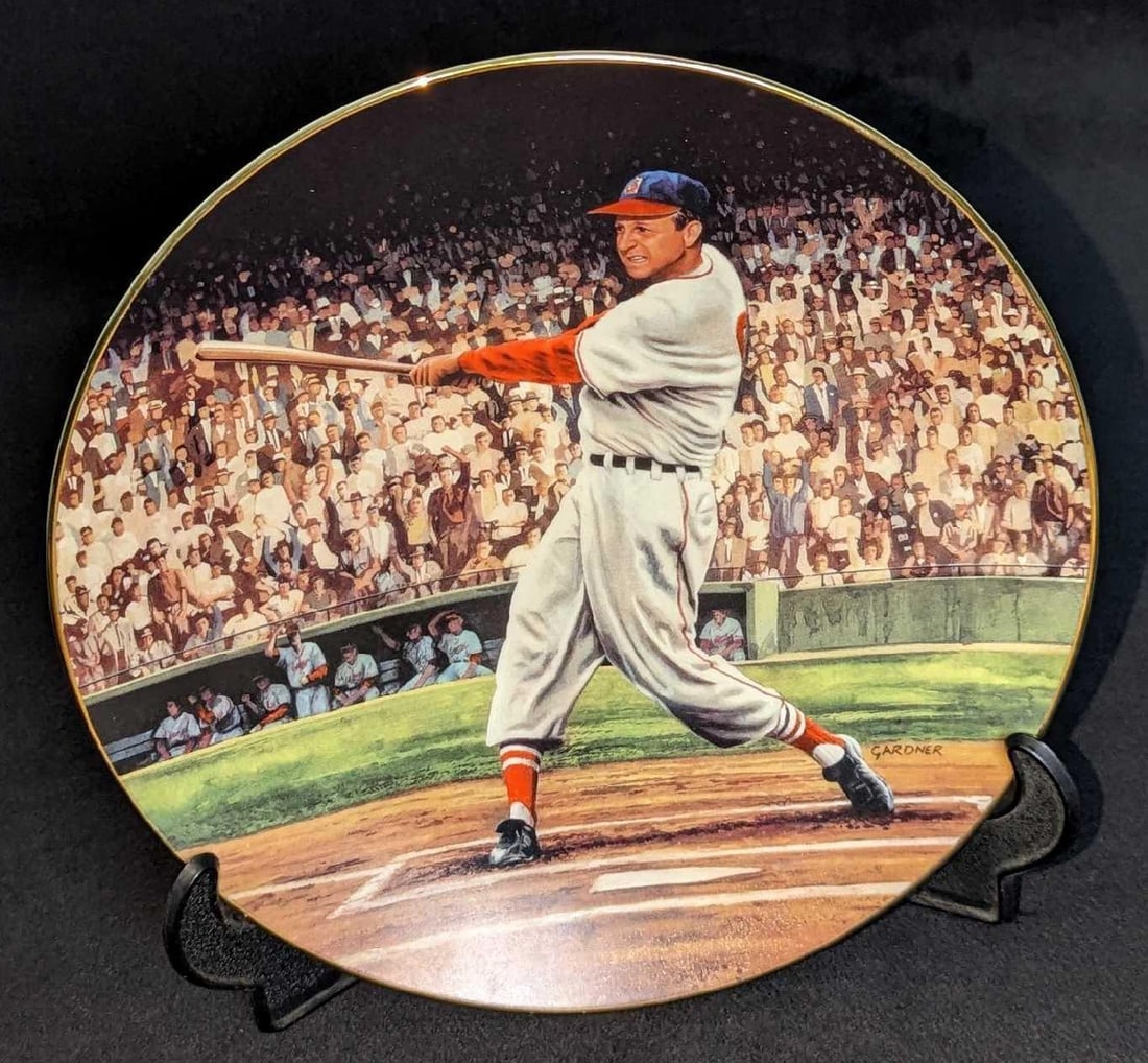 Stan Musial Five Homer Doubleheader Collector Plate: Stan Musial Five Homer Doubleheader Collector Plate. This ceramic plate was released by The Bradford Exchange in 1993. The plate is approx 8 1/4" x 1" x 8 1/4" and it weighs 0.77lb. It comes with a pl