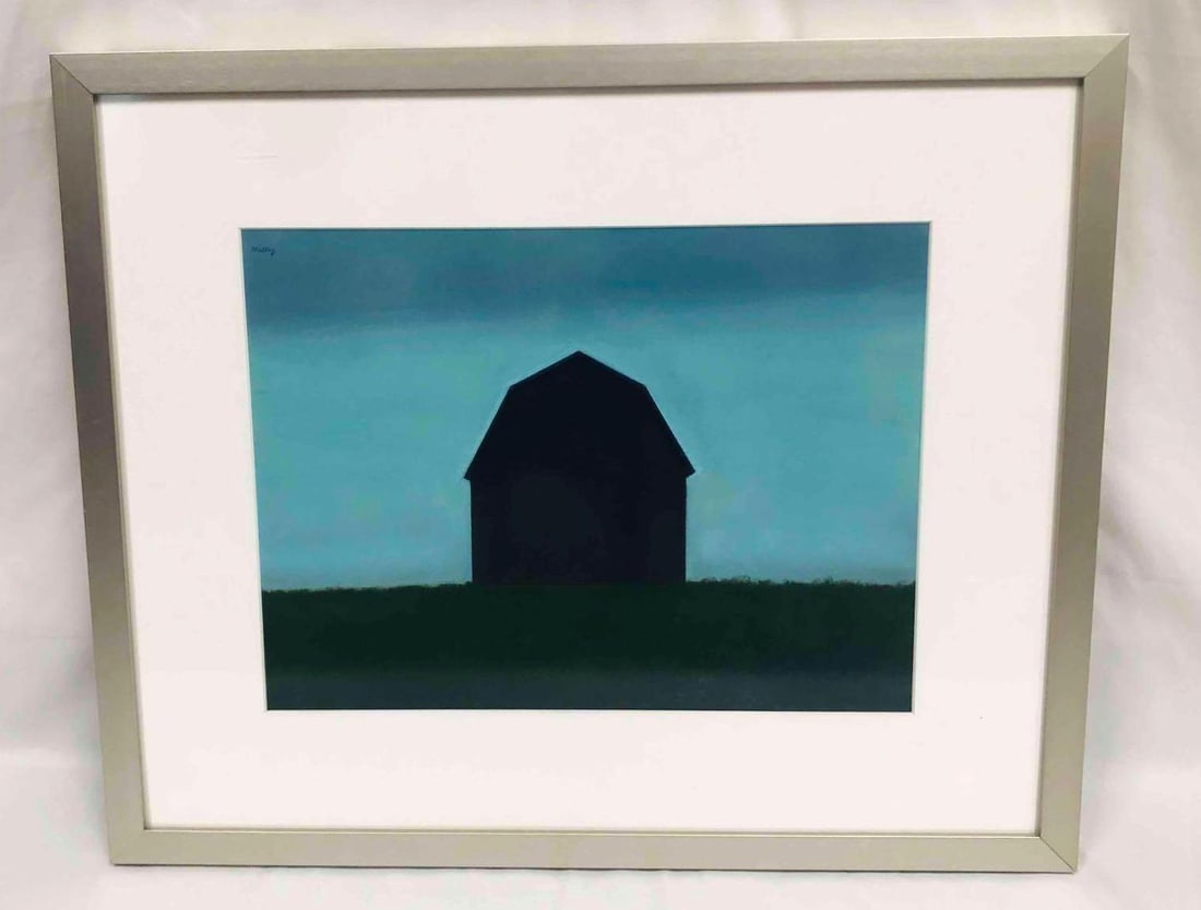 Framed & Signed Clare Malloy Barn Landscape Retired Artist: This lot contains a Framed Framed & Signed Clare Malloy Barn Landscape Pastel On Paper Retired Artist. The frame is approx 19 1/4" x 23 1/2" and the artwork is approx 11 1/2" x 15 1/2" and it weighs a