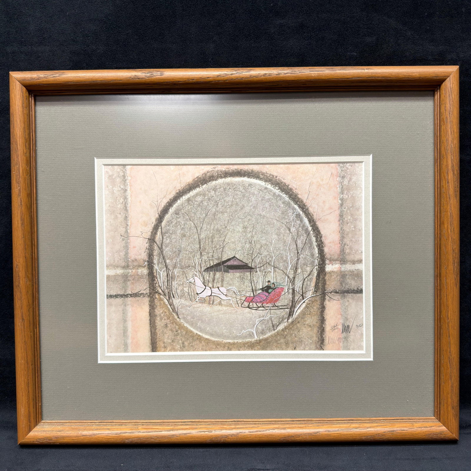 P. Buckley Moss Horse Drawn Carriage Signed and Numbered Framed Print 464 of 1000 (1 of 4)
