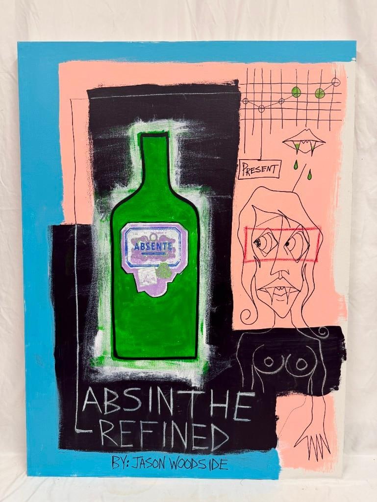 Jason Woodside Absinthe Refined Mixed Media Style Acrylic on Stretch Canvas