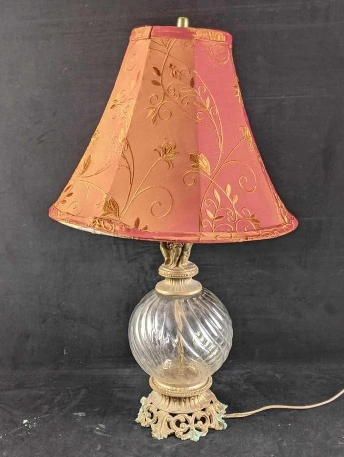 Vintage Lamp with Glass Base