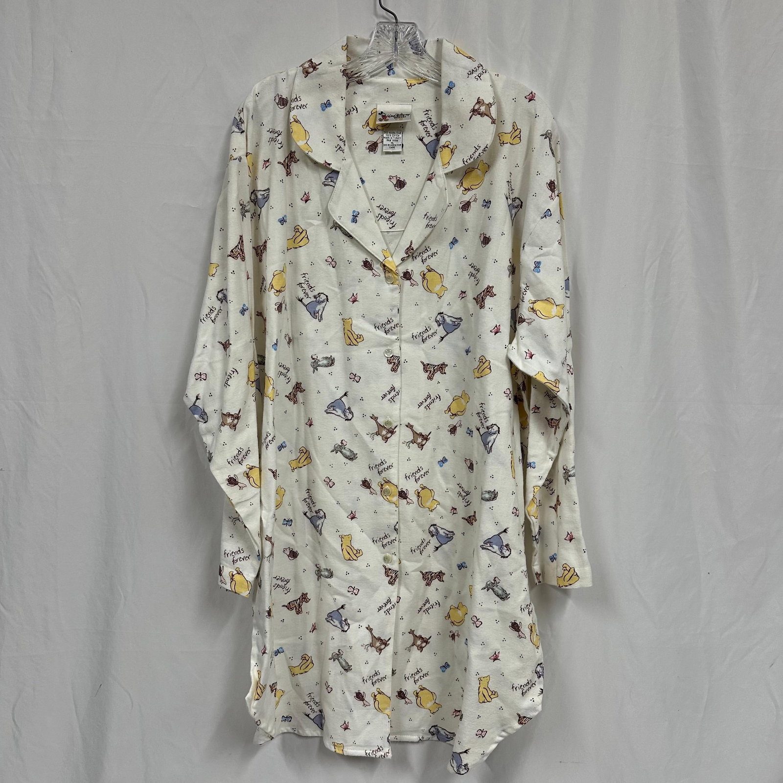 Walt Disney World Winnie the Pooh Print Button Front Shirt XL Sleepwear (1 of 7)