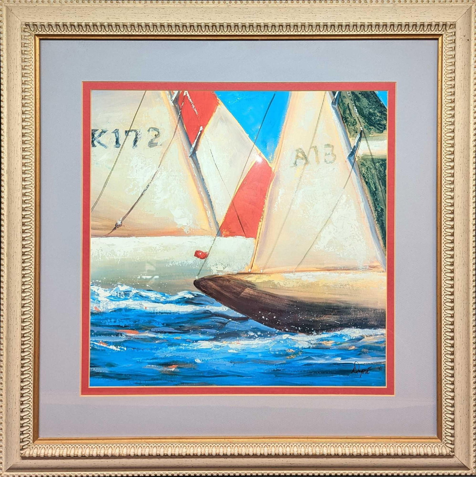 Framed Karen Dupre Yacht Club Three