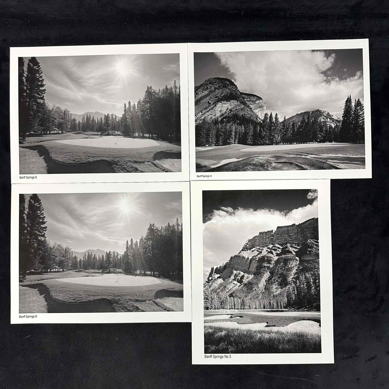 Banff Springs Golf Course Black & White Set of Four Prints (1 of 7)