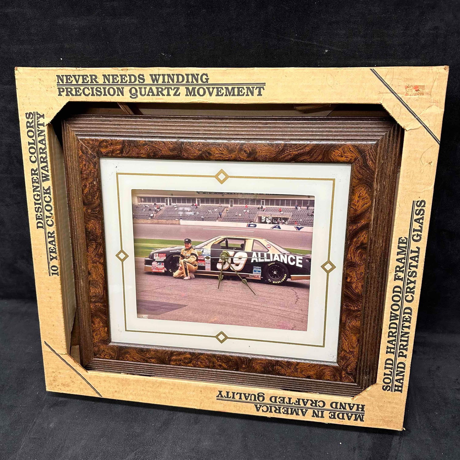 Robert Pressley #59 Alliance Car Photo NASCAR Yardley Clock Framed: Robert Pressley #59 Alliance Car Photo NASCAR Yardley Clock Framed. Comes in original packaging. Frame and glass show signs of wear due to storage. This item is in pre owned, previously displayed cond