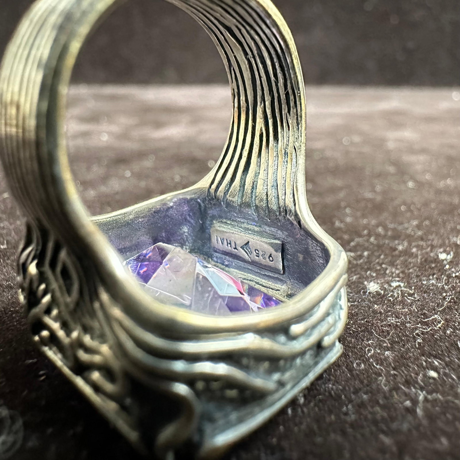 Silpada Lavender Fields Sterling Silver Large Amethyst Statement Ring - 9