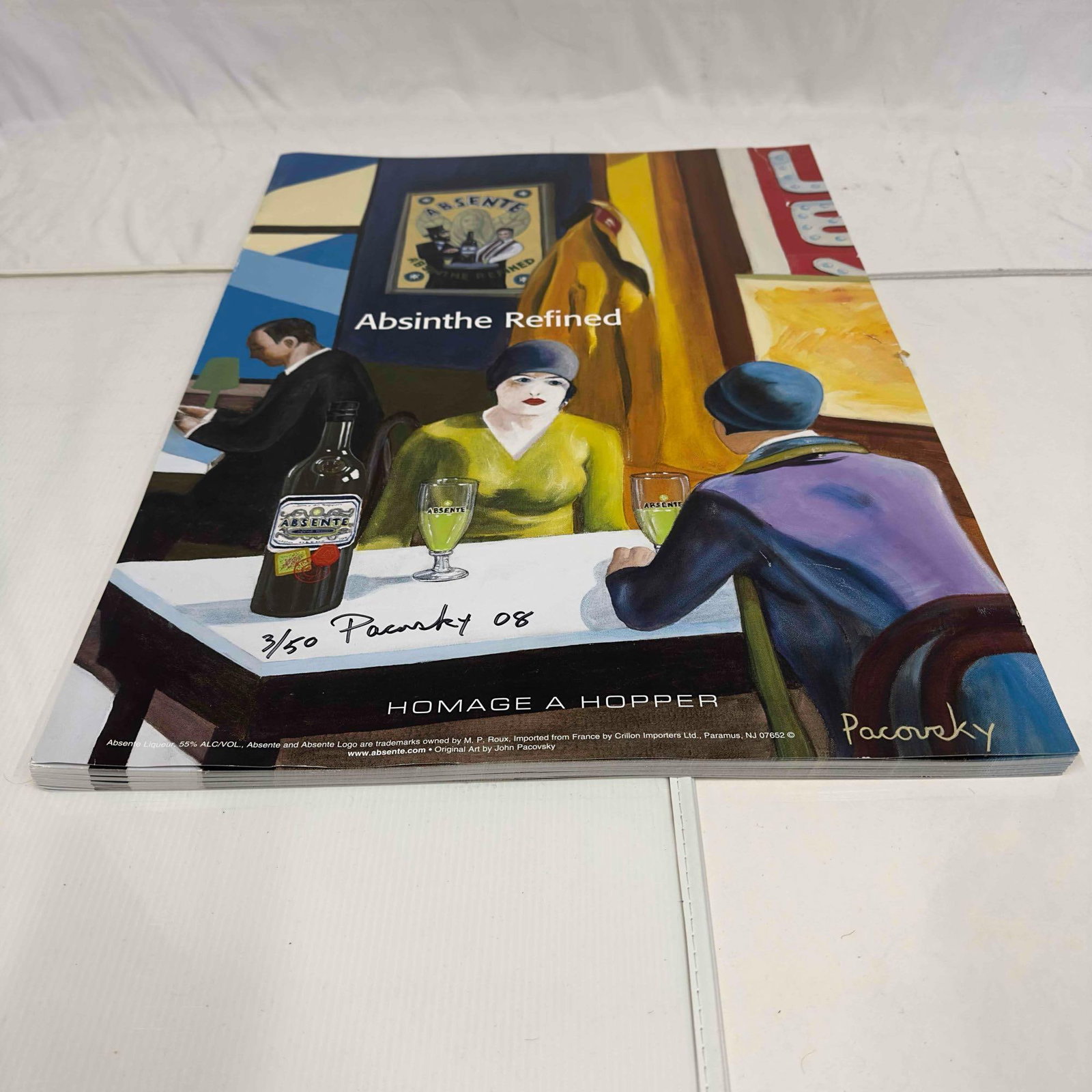 Absinthe Refined Ad Poster Homage A Hopper by John Pacovsky Hand Signed and Numbered Set Lot of 47 (1 of 7)