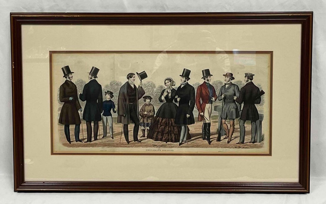 Framed Plate 1 "Gentleman's Magazine" London: 1856 Hand Colored Engraving