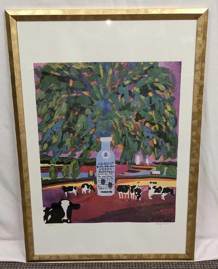 S&N Woody Jackson Absolut Statehood: Vermont Print: S&N Woody Jackson Absolut Statehood: Vermont Print. This one is #74 out of #400. The framed print is approx 28 1/2" x 1" x 4 1/2" and it weighs 11.30lbs. The frame has some small