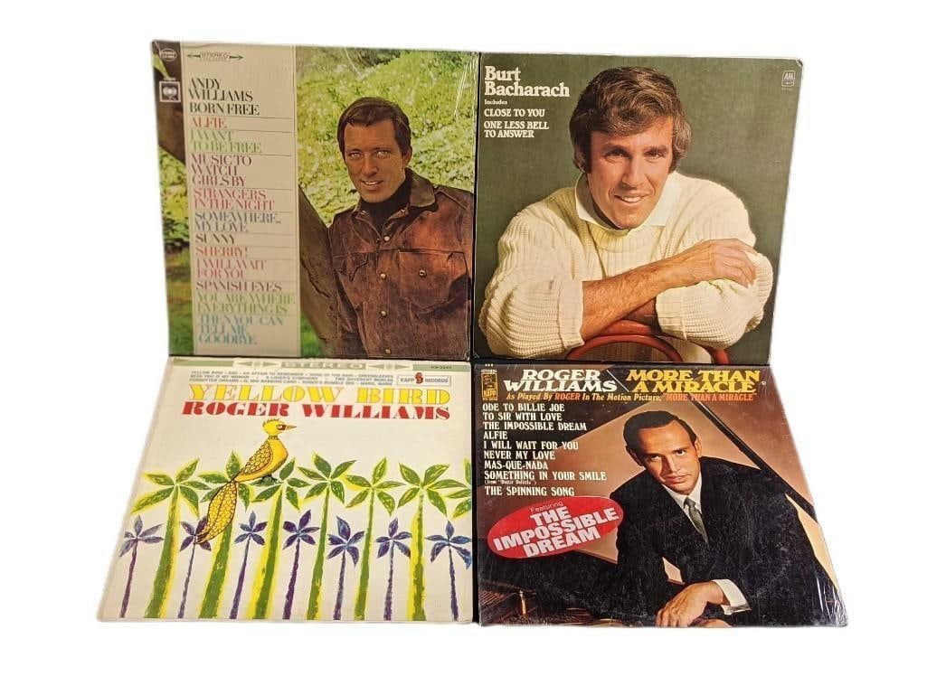 4 Vinyl LP Records Roger Williams Burt Bacharach: 4 Vinyl LP Records Roger Williams Burt Bacharach. This lot includes: (1) Burt Bacharach - Close To You/One Less Bell To Answer. Was released by A&M Records in 1970. (1) Andy Williams - Born F
