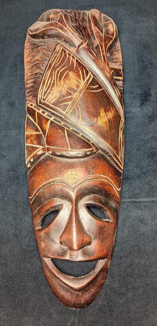 Vintage Hand Carved African Style Tribal Wood Mask (1 of 5)