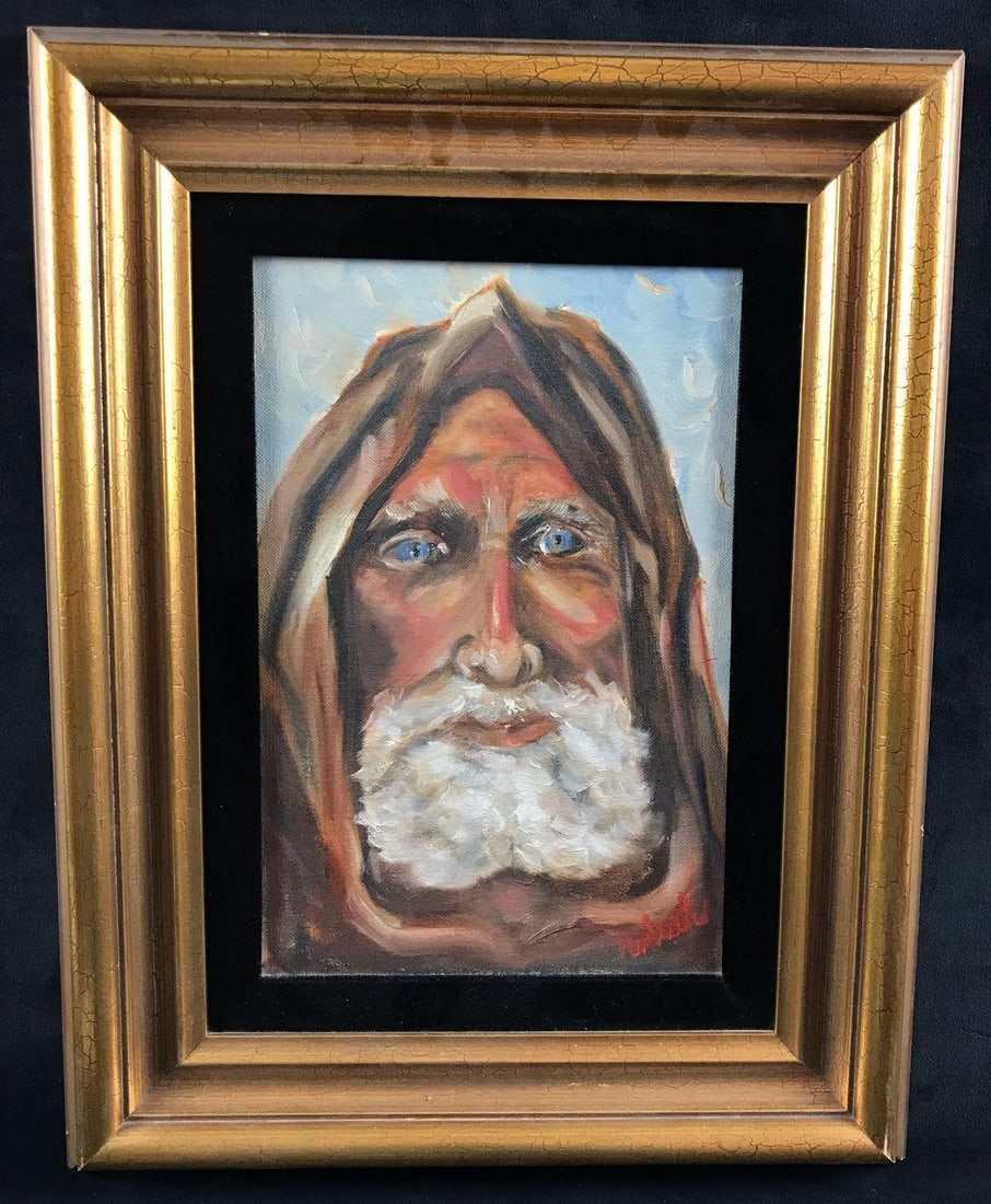 Old Man Portrait Oil Painting: Old Man Portrait Oil Painting. This painting is in great condition. It has a layer of dust covering the surface and will need to be cleaned in order to restore it to excellent condition. The painting