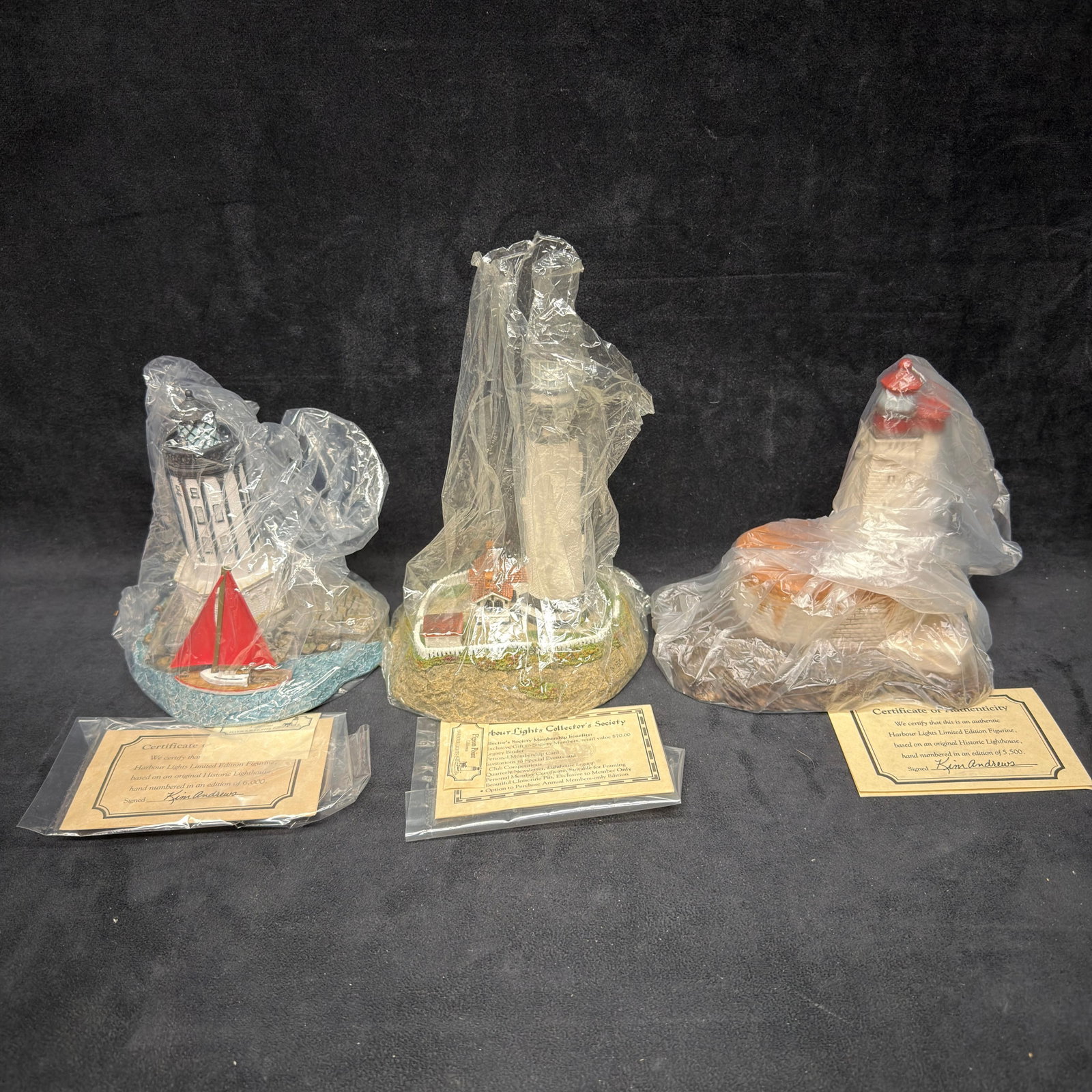 California Harbour Lights Lighthouse Figurines Pigeon Point LA Harbor St. Georges Reef (1 of 4)