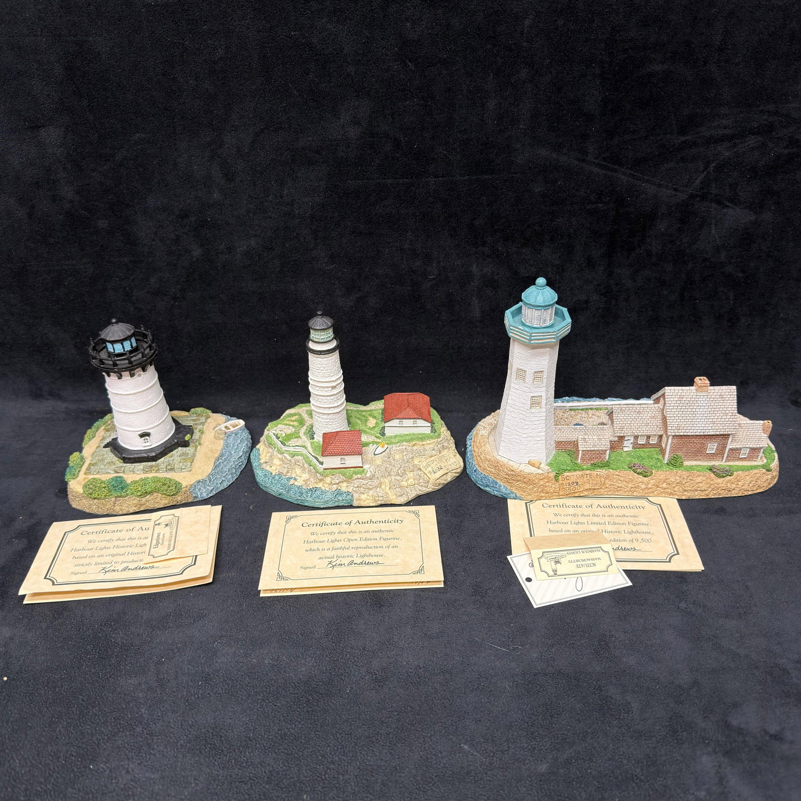 Harbour Lights Massachusetts Lighthouse Figurines Boston Harbor Landmark (1 of 3)