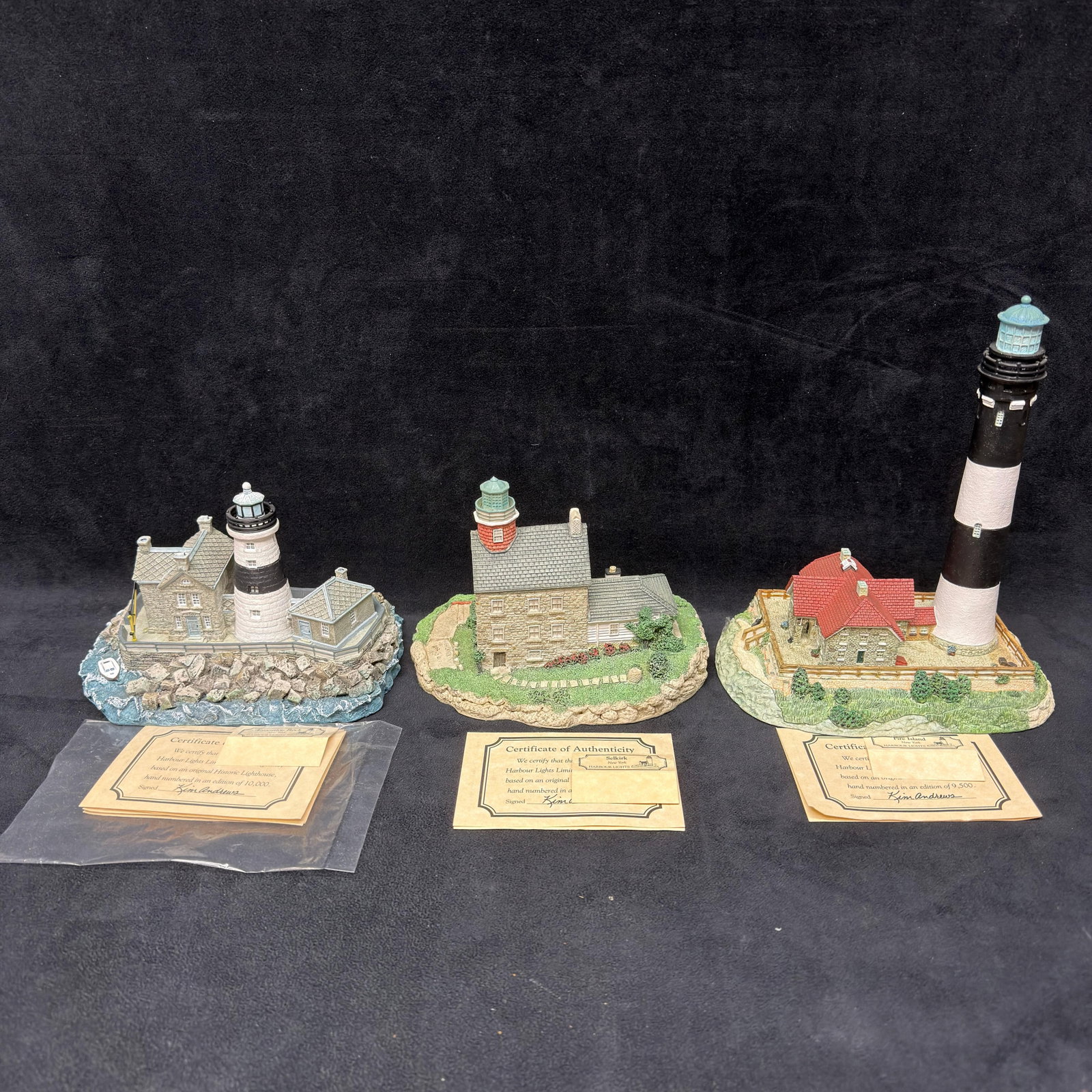 3 Harbour Lights New York Lighthouse Landmark Figurines Fire Island (1 of 18)