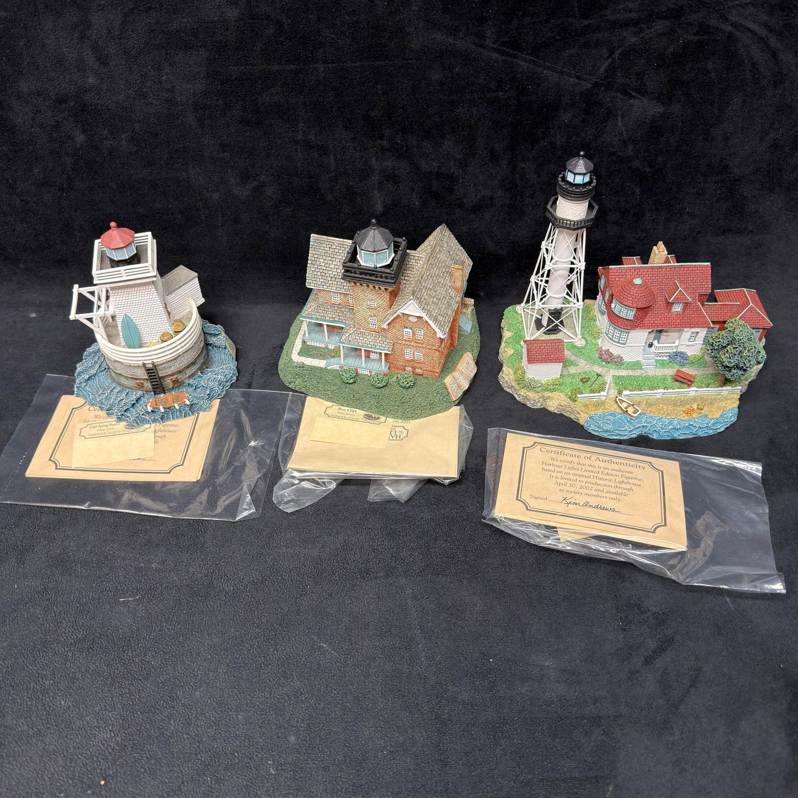3 Harbour Lights Society Exclusive New York New Jersey Lighthouse Figurines Landmarks (1 of 8)
