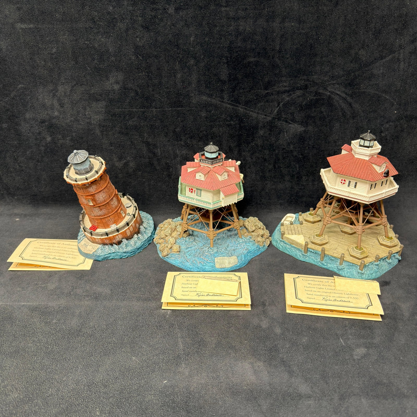 Thomas Point Shoal Signed Harbour Lights Maryland Lighthouse Figurines (1 of 7)