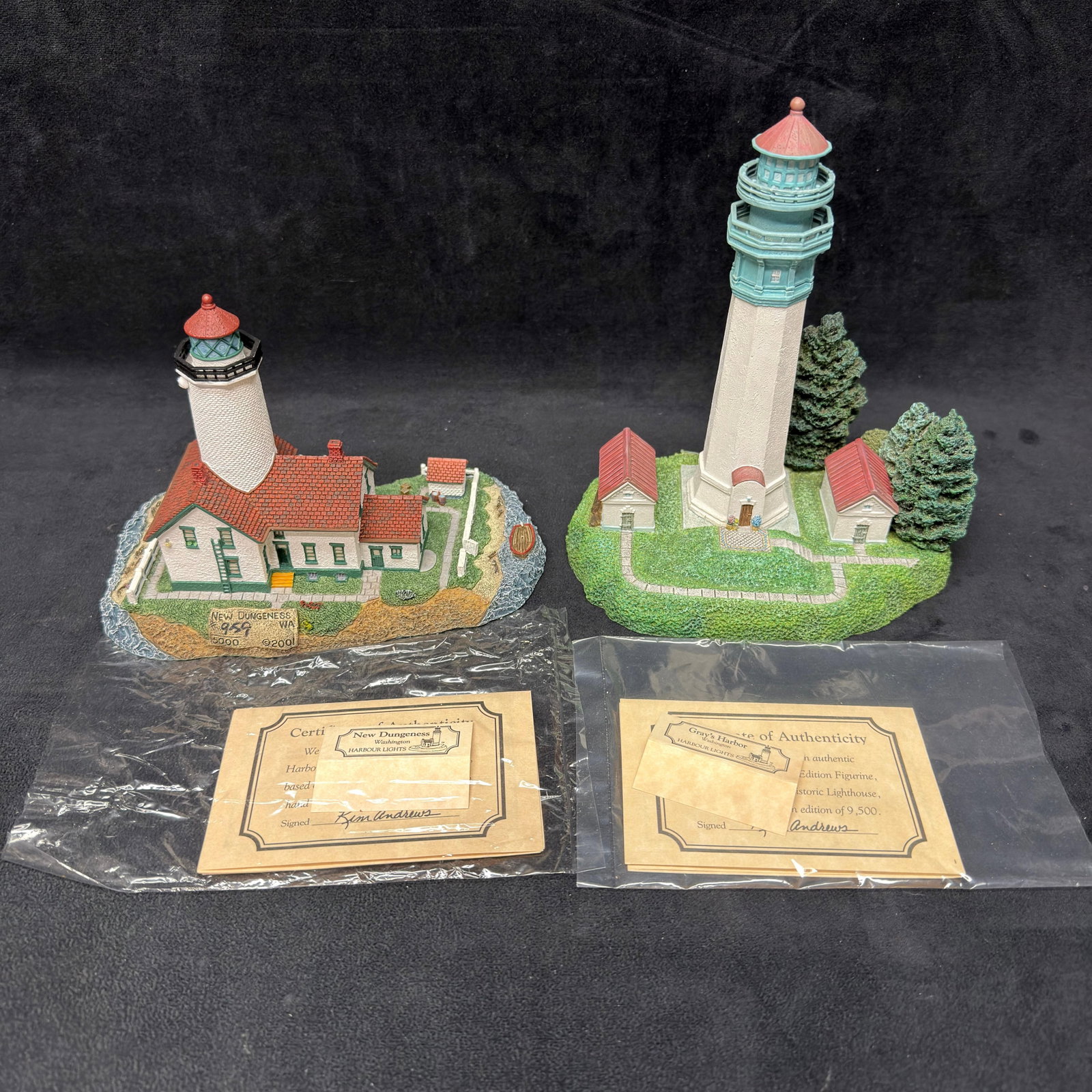 New Dungeness Harbour Lights Washington Lighthouse Figurines Set (1 of 5)