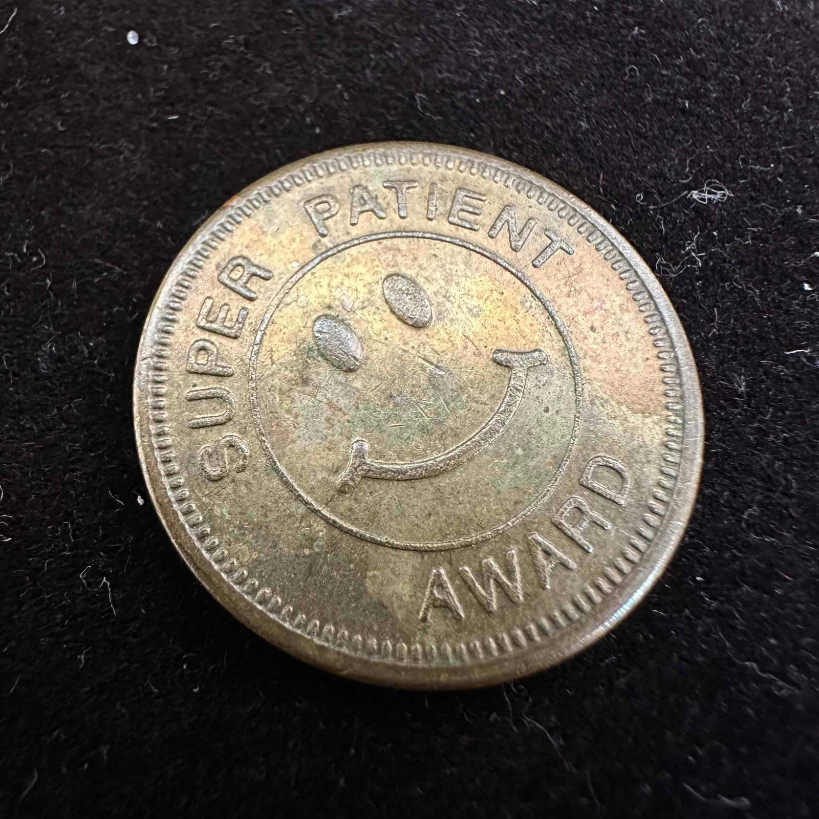Super Patient Award Smiley Face Smile Medal Token Coin