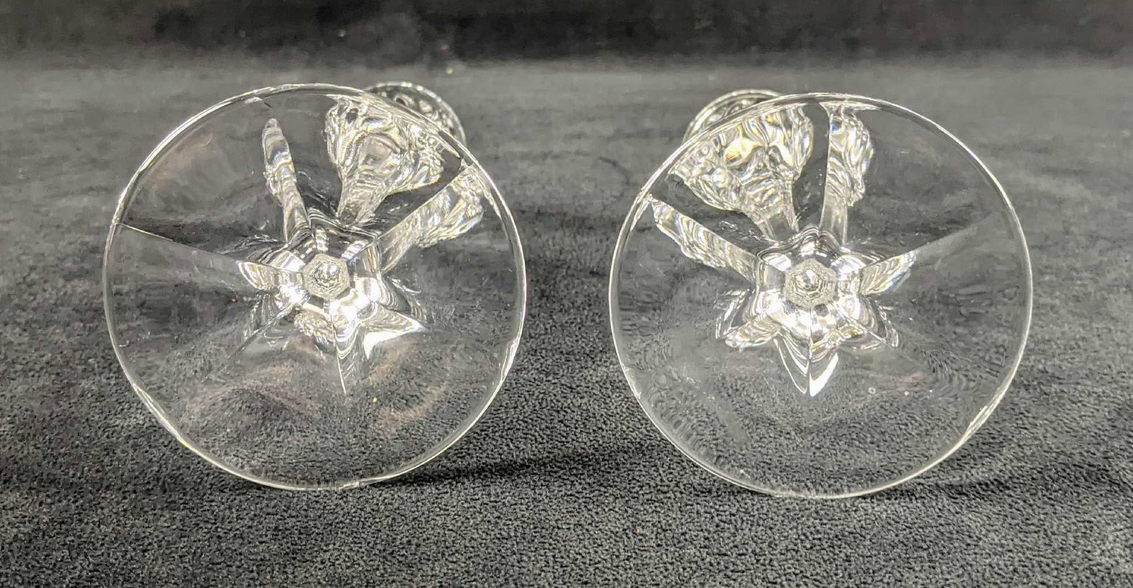 Two Clear Crystal Candlesticks - 6