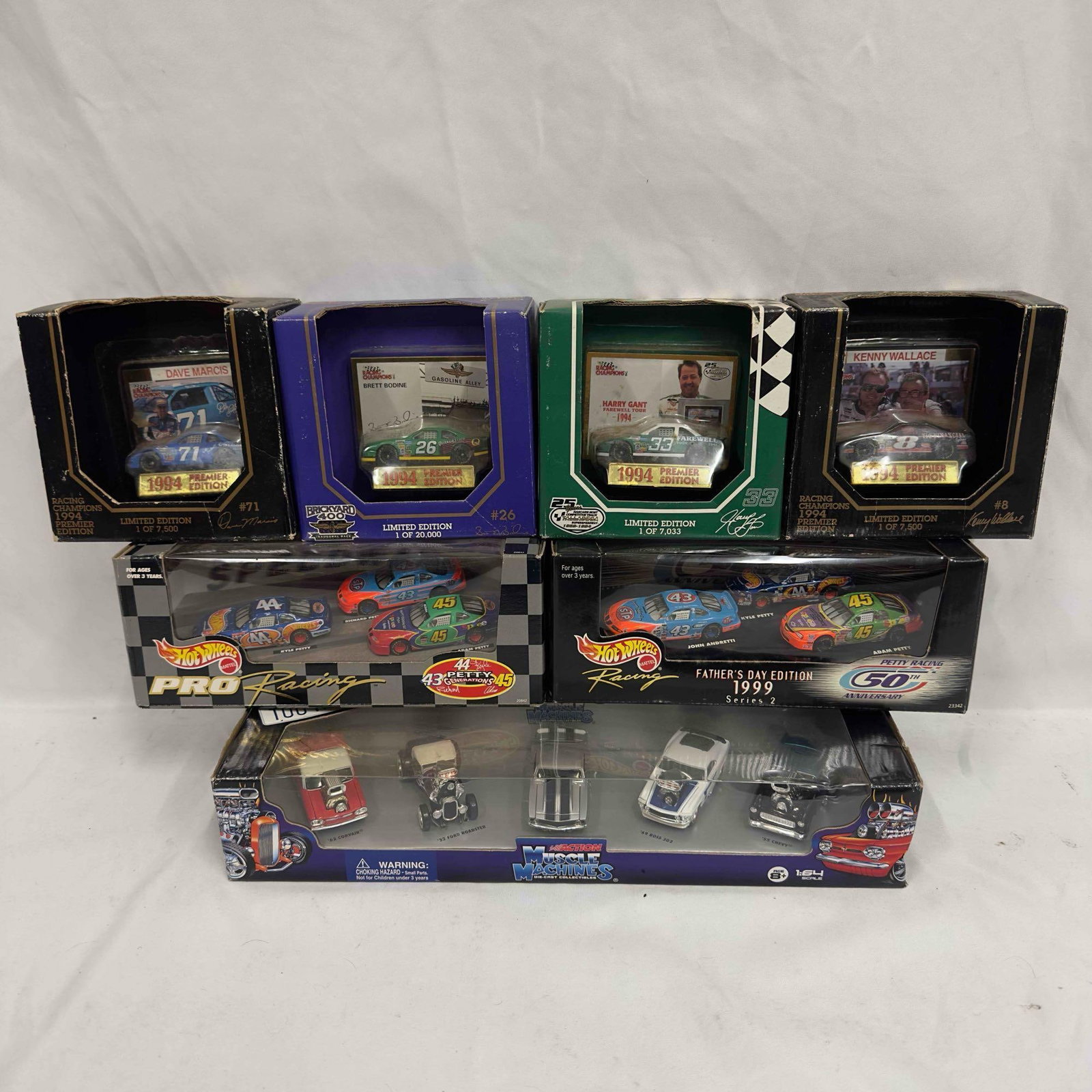 Action Racing Champions Hot Wheels 1:64 Scale Set Fifteen Die Cast Cars: Action Racing Champions Hot Wheels 1:64 Scale Set Fifteen Die Cast Cars. Each collectible is Sealed new featuring fifteen Racing Champions, Action Racing, and Hot Wheels die cast stock cars. NASCAR co