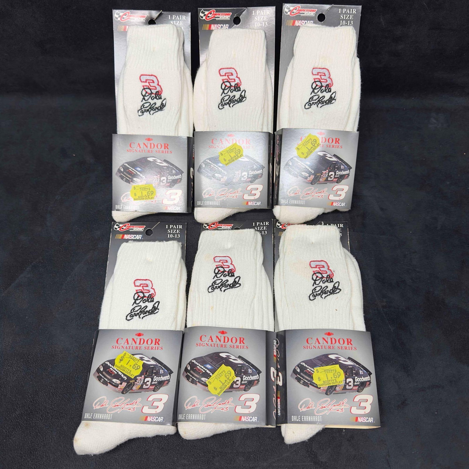 Dale Earnhardt Socks Candor Signature Series Sock Six 6 Pairs Set (1 of 6)