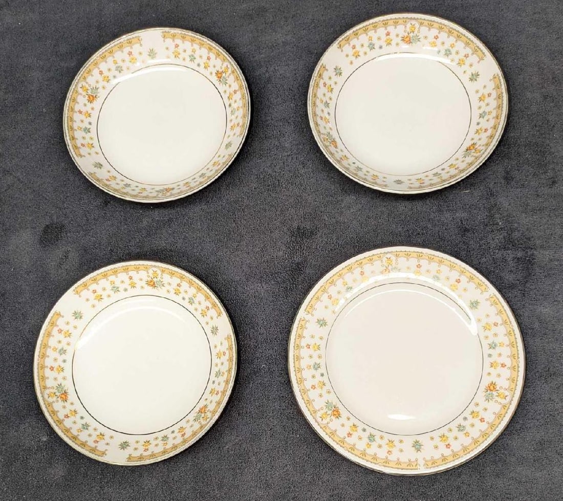 4 Retired Garden Bouquet Dessert Bowls & Bread & Butter Plate: 4 Retired Garden Bouquet Dessert Bowls & Bread & Butter Plate. This lot includes: (3) Dessert Bowls. This is approx 5 1/2" x 5 1/2" x1". (1) Bread & Butter Plate. This is 