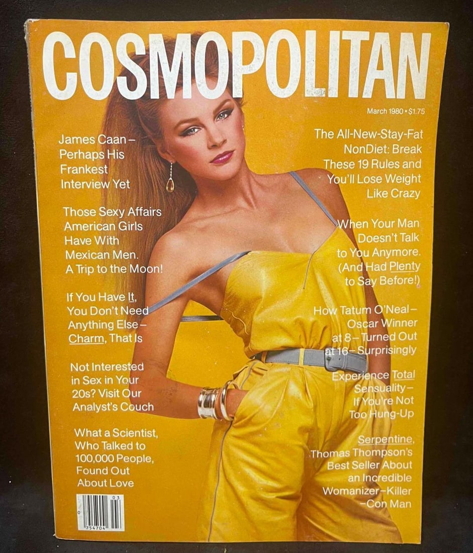 Vintage Cosmopolitan Magazine March 1980 Michelle Stevens: This lot contains a Vintage Cosmopolitan Magazine March 1980 Michelle Stevens. It is approx 10 3/4" x 8 1/4" and it weighs about 1.2lbs. Overall the vintage magazine is in good used condition wit