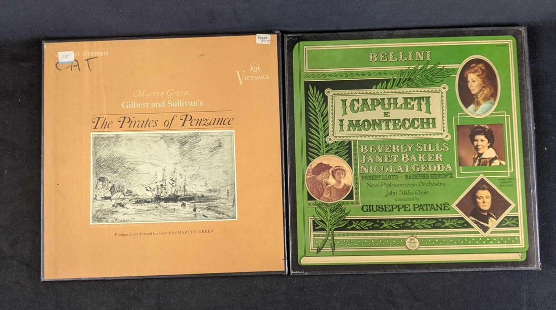 Opera Record 2 Box Sets: Opera Record 2 Box Sets This lot comes with two record box sets of The Pirates of Penzance and Bellini: I Capuleti E I Montecchi. These are lightly used and seem to have been