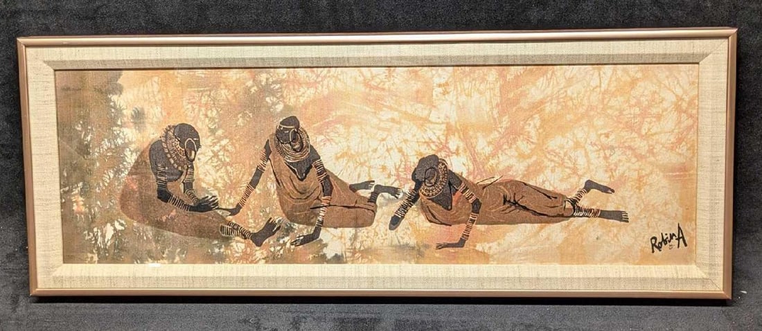 Framed S&N Robin Anderson Batik On Silkscreen R34: Framed S&N Robin Anderson Batik On Silkscreen R34. The framed print is approx 25 3/4" x 1 1/2" x 9 3/4" and it weighs 1.40lb. This one is #240 out of #450. 