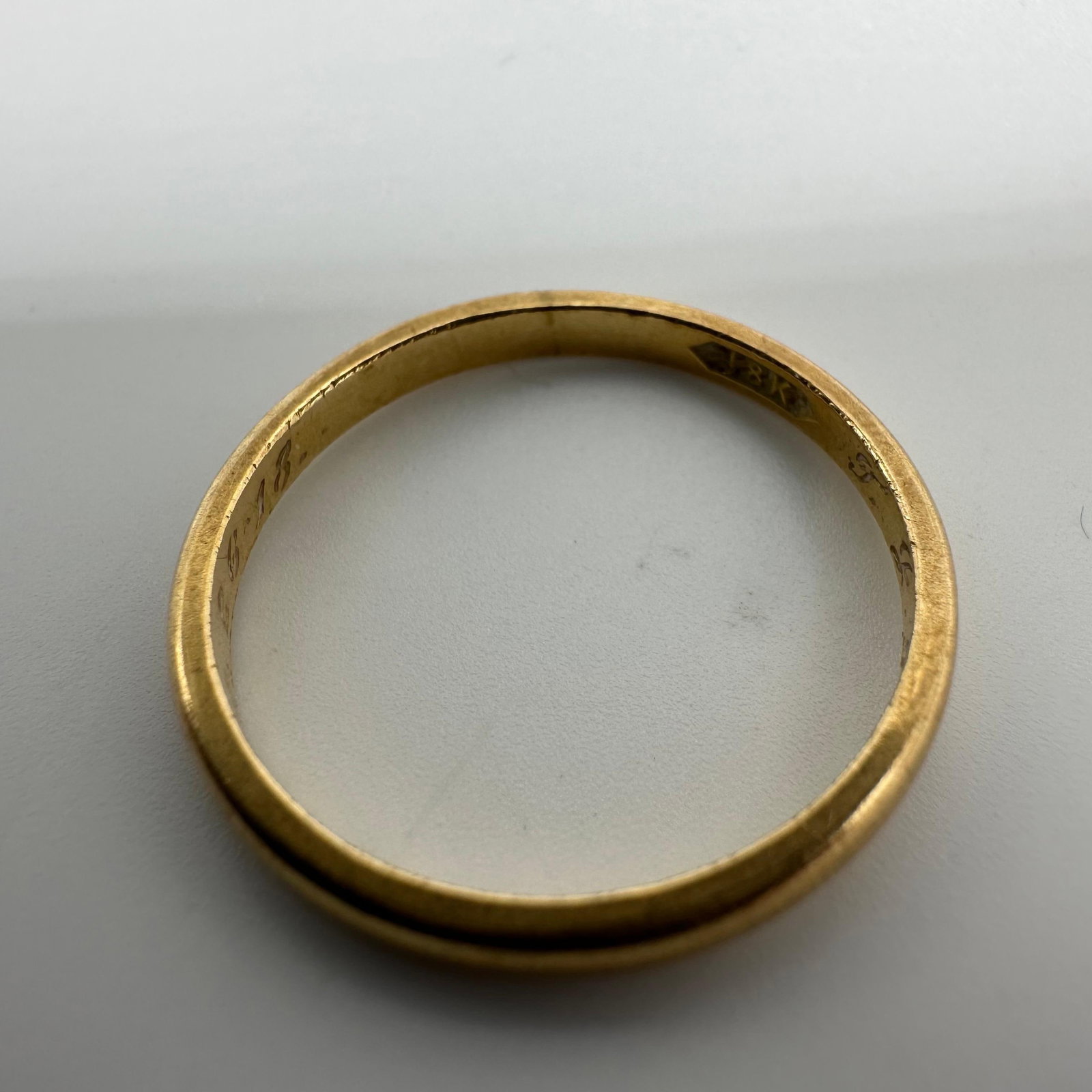 18K Gold Band Ring Inscribed Dated Personalized Initials - 7