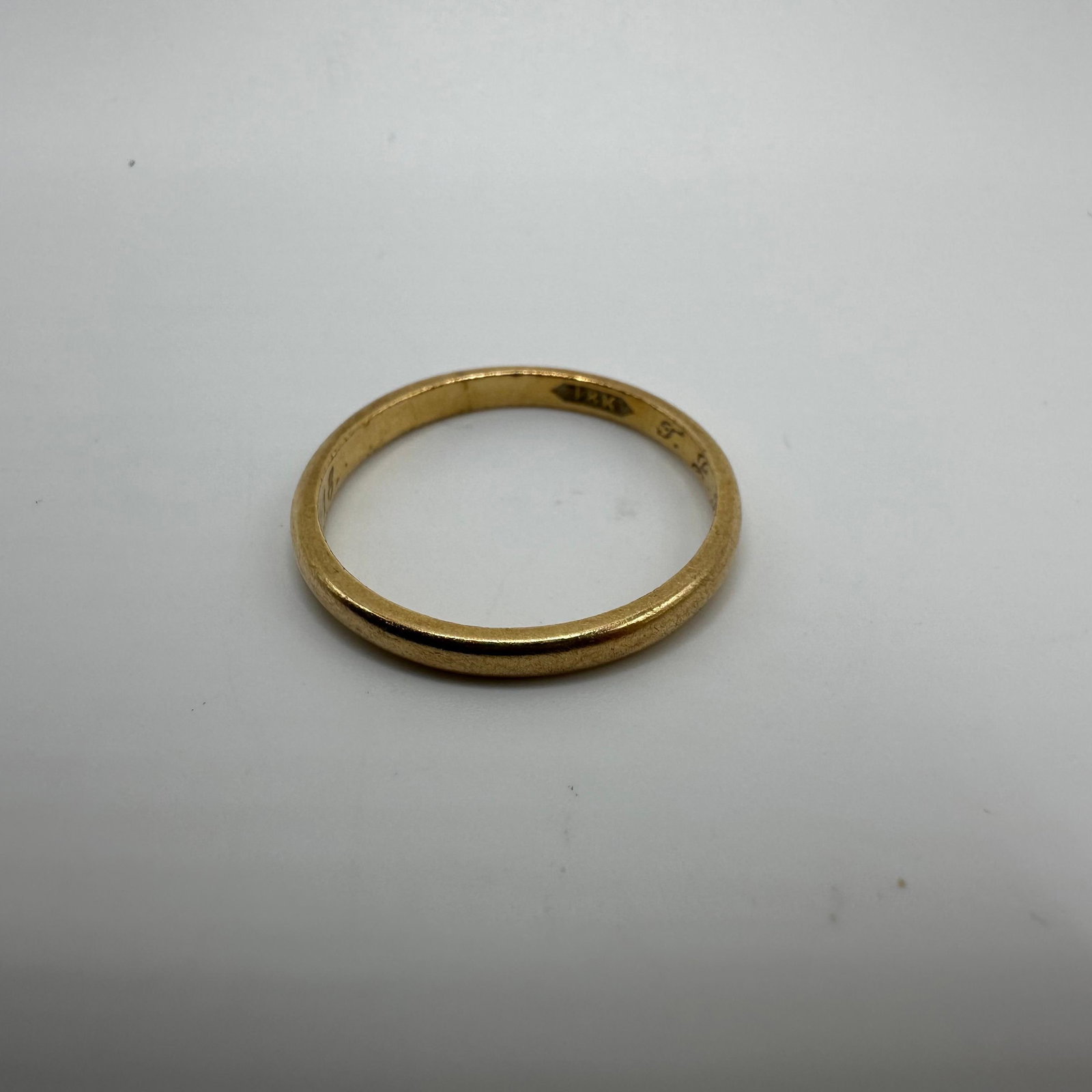 18K Gold Band Ring Inscribed Dated Personalized Initials - 8