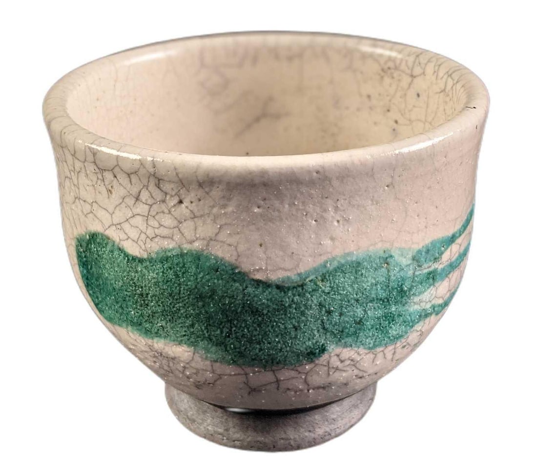 Handmade Ceramic Crazing Glazed Bowl: Handmade Ceramic Crazing Glazed Bowl. Crazing was applied by hand to give the bowl more of a vintage appearance. Is marked on the bottom by the artist. Is approx 5" x 5" x 4" and is in a good, used co