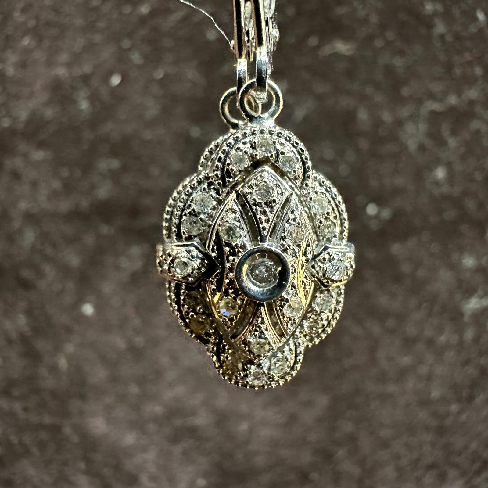14K Mexico Gold Art Deco Style Diamond Dangle Drop Earrings P17: This item is in good pre-owned, previously used/displayed condition with noticeable light wear and surface scratches. Please reference all photos for full details. This piece of jewelry has been