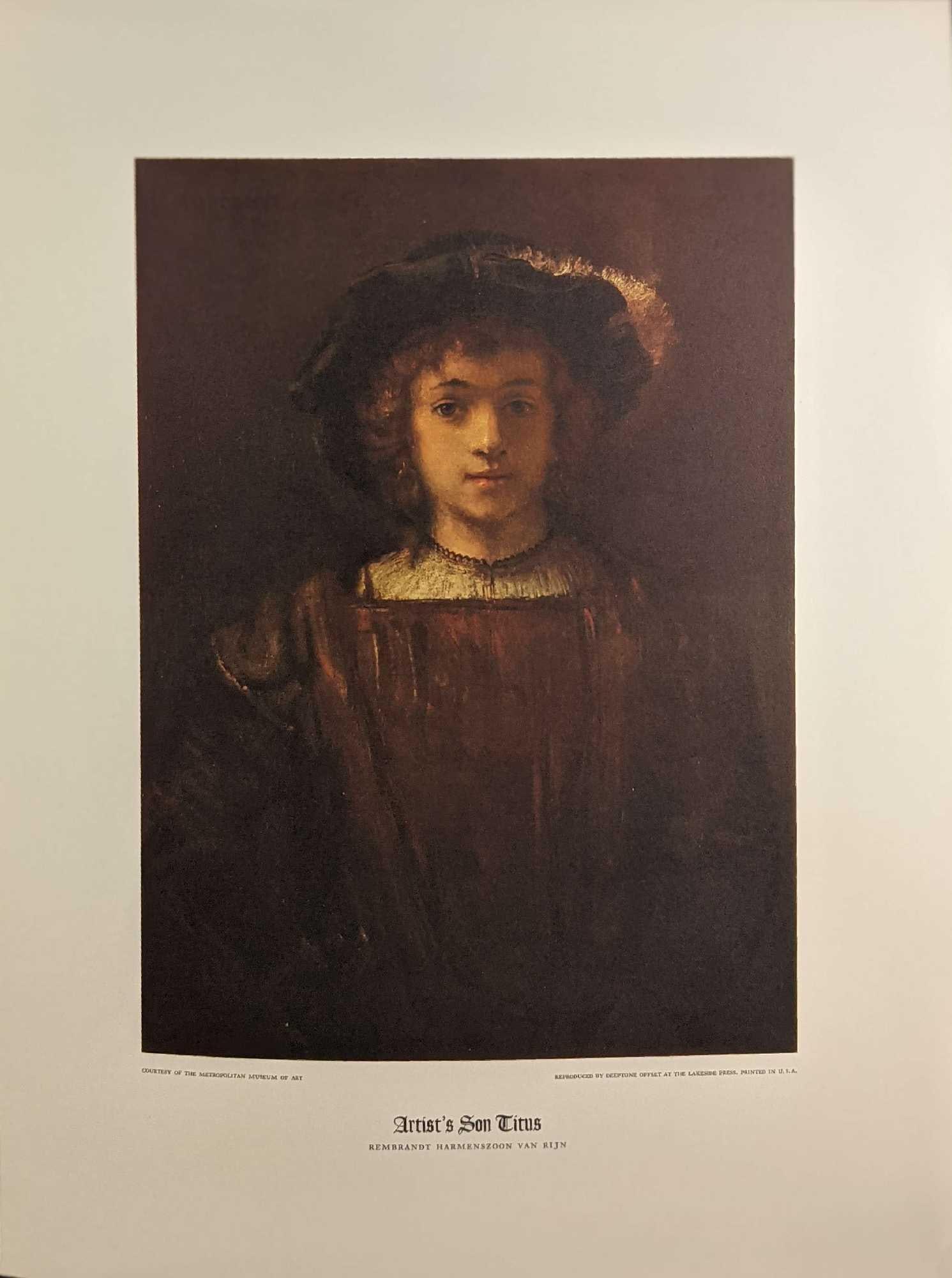 A Charming Portrait by Rembrandt Artist's Son Titus Print Booklet (1 of 3)